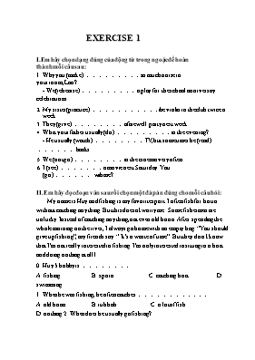Bài tập Tiếng Anh Lớp 7